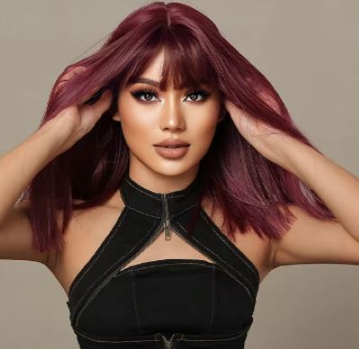 Perruque - SyntheticHairWig™ - Rouge Vin - Coiffure Enchanté