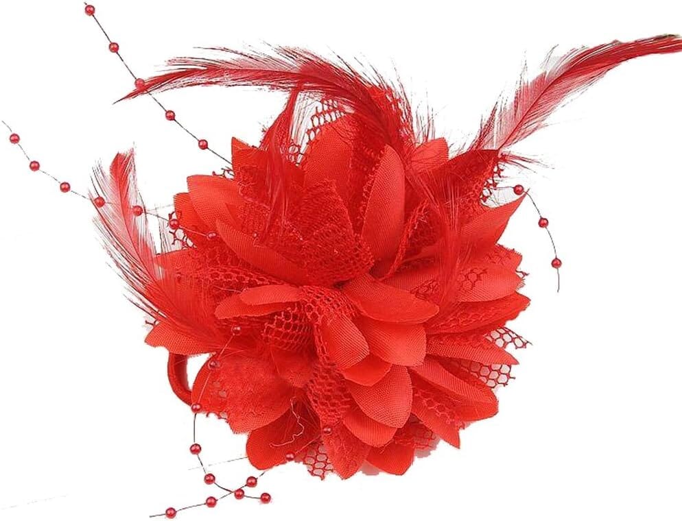 Bandeau Cheveux - PearlBloom™ - Rouge - Coiffure Enchanté
