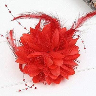 Bandeau Cheveux - PearlBloom™ - Rouge - Coiffure Enchanté