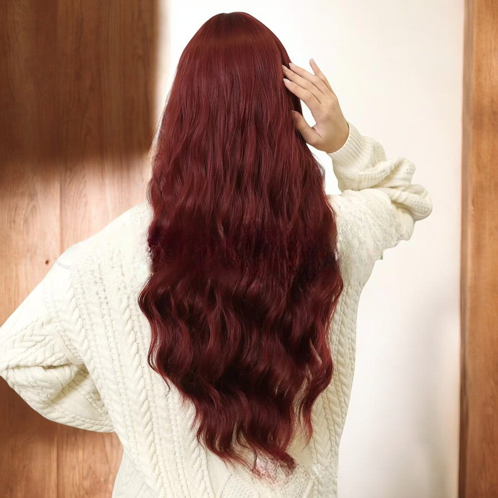 Perruque - LuxeCurlBordeaux™ - Coiffure Enchanté