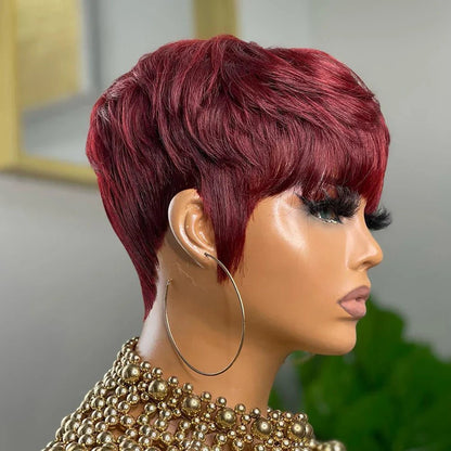 Perruque - PixieGlam™ - Bordeaux - Coiffure Enchanté