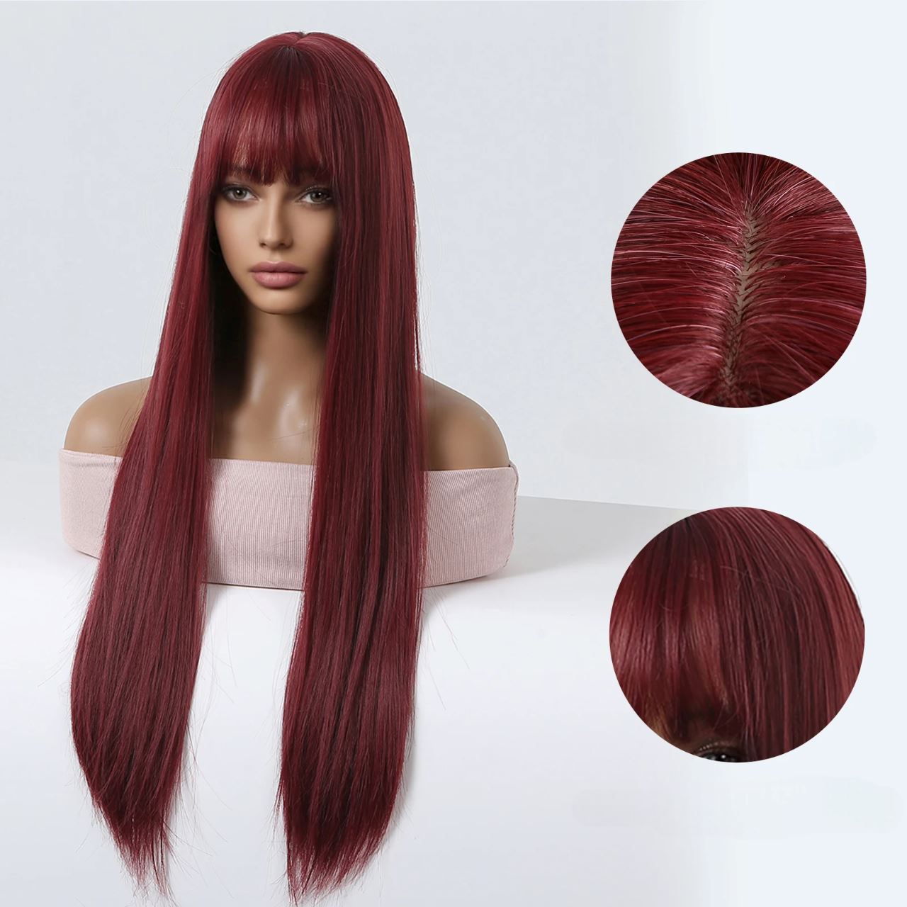 Perruque - SyntheticHairWig™ - Rouge Vin - Coiffure Enchanté